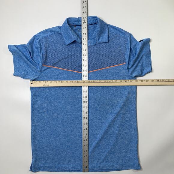 Under Armour Shirt Mens M Medium Water Blue Loose HeatGear CoolSwitch Golf Polo - Picture 3 of 7